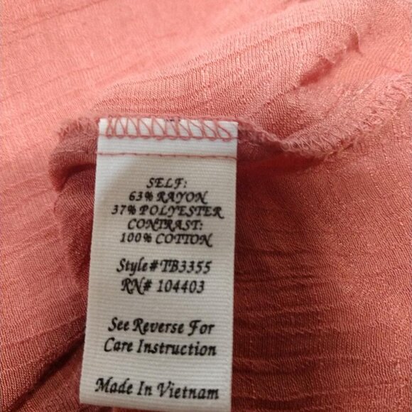 ANTHROPOLOGIE MINE Peach Lace Blouse-Size M - Picture 7 of 7